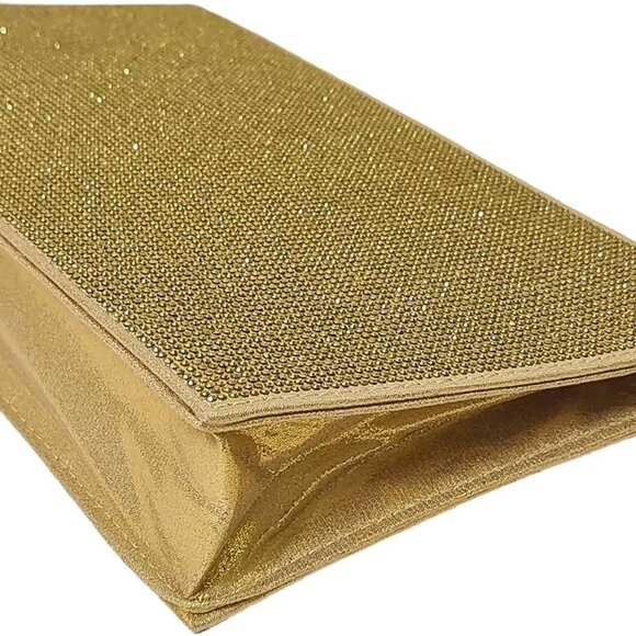 Large Satin Wristlet Clutch Bag for Women Rhinestones Evening Party Purse - Picture 2 of 6